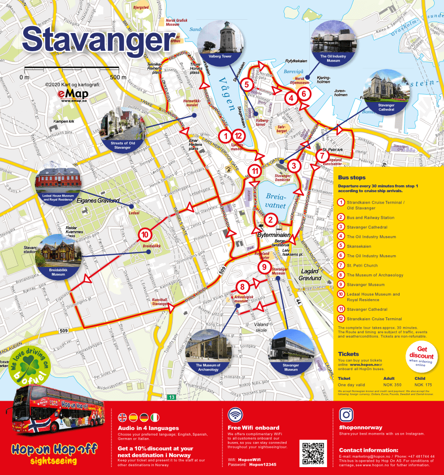 Hop On Stavanger sightseeing citymap download
