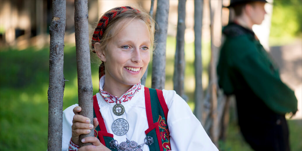 Girl with norwegian folk dress